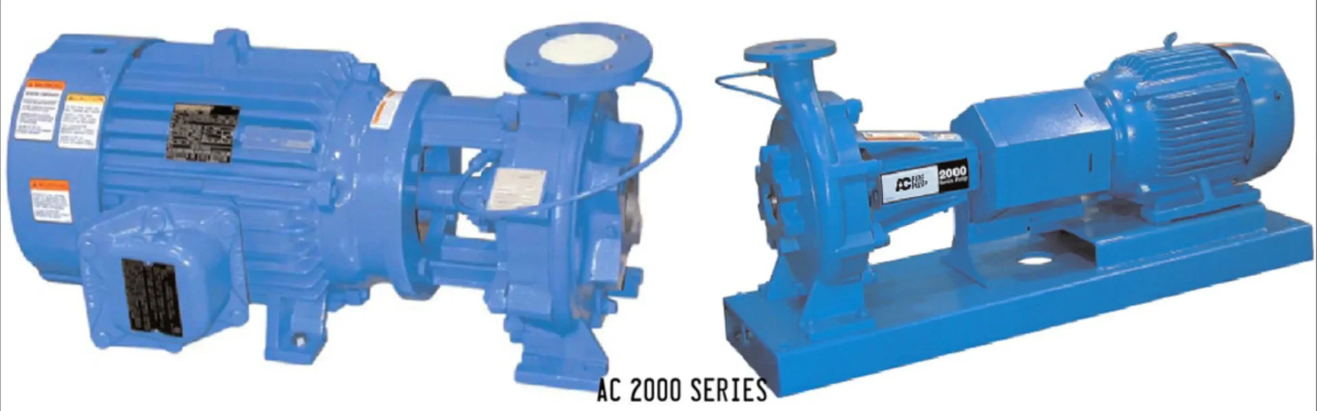 Industrial machinery with blue pumps
