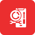 Phone repair tools icon on red background