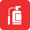 White fire extinguisher graphic