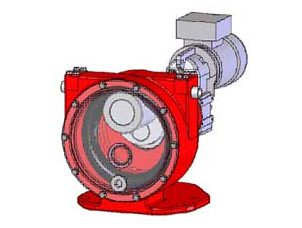 Red mechanical pump illustration