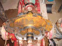 Corroded industrial machinery part
